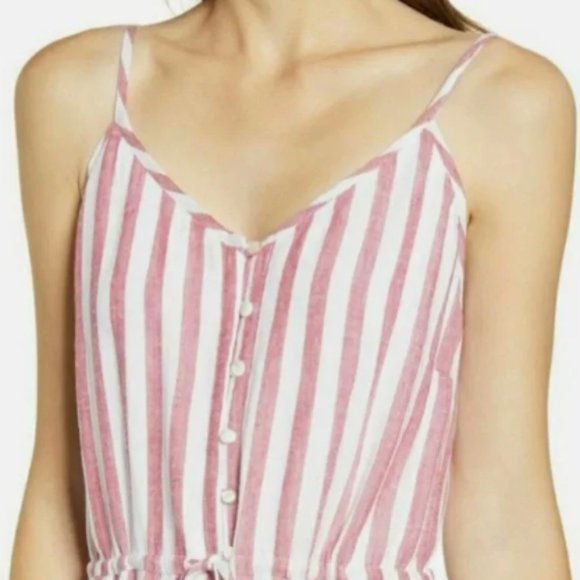 Rails pink and white striped button front sundress with spaghetti straps, size L - Picture 10 of 10